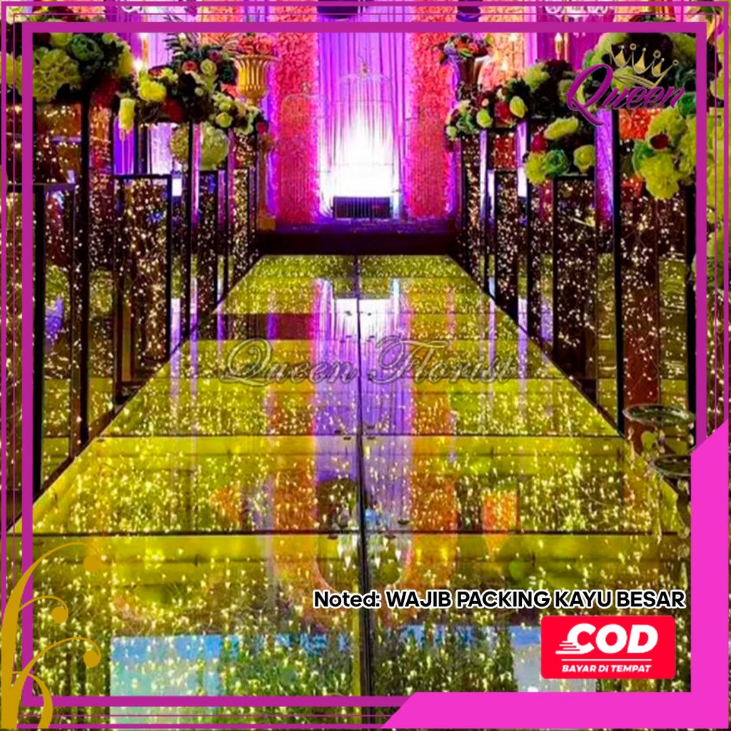 Jual 1 Set Lampu Kaca Panggung Akrilik Lantai Kaca Tempered Glass