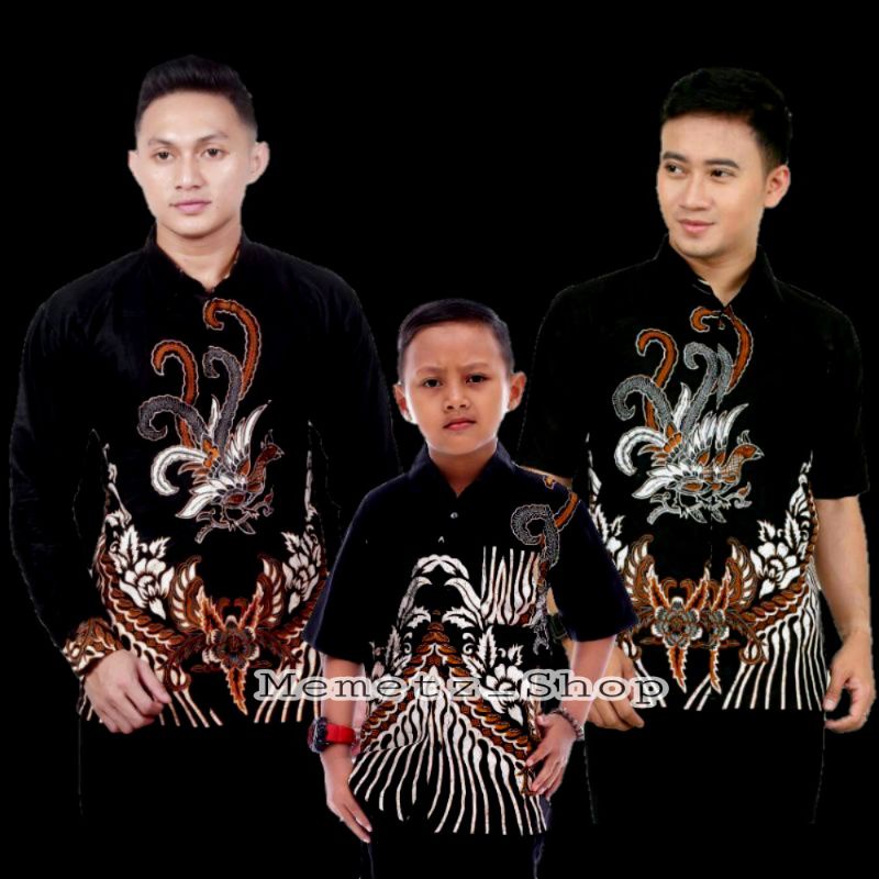 BAJU BATIK COUPLE AYAH DAN ANAK COWOK MOTIF AYAM SERAMA / COUPLE AYAH DAN ANAK TERLARIS / COD