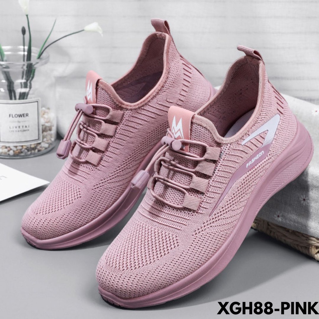 SEPATU SNEAKERS WANITA BERTALI DESIGN CANTIK KEREN GITUH BAHAN FLYKNIT IMPORT GH88