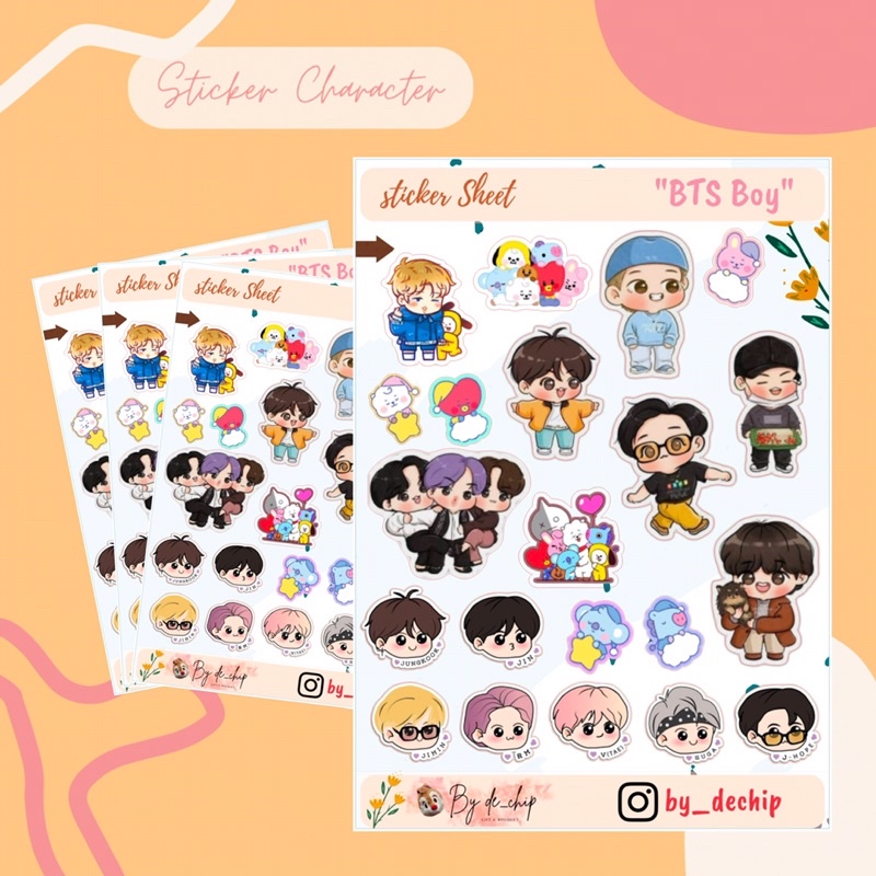 

Kiss cut sticker BTS - sticker BT21 - sticker lucu Aesthetic untuk tumbler journal Diary dan laptop