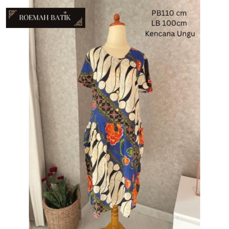 Daster Batik Kencana Ungu Label Biru