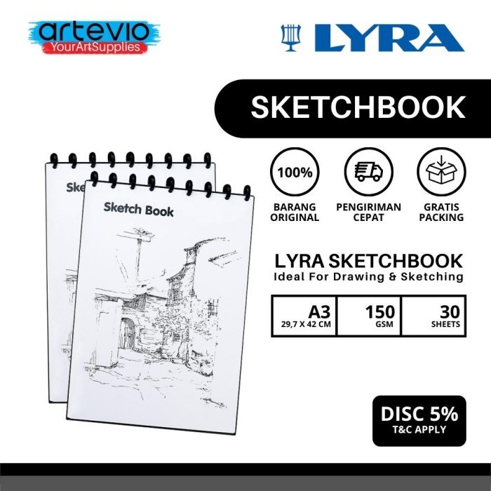 

Kusus Hari Ini Buku Sketsa / Sketch Book Lyra / Lyra Sketch Book A3 30 Sheets Diskon