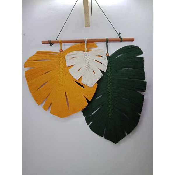 pajangan dinding macrame daun monstera ukuran besar macrame wall hanging