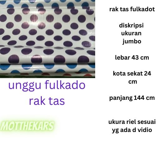 RAK TAS GANTUNG FULLKADOT JUMBO PAKAI RESLETING KANAN KIRI ALAS TRIPLEK RAK SEPATU RAK TAS RAK KOSMETIK RAK HIJAB