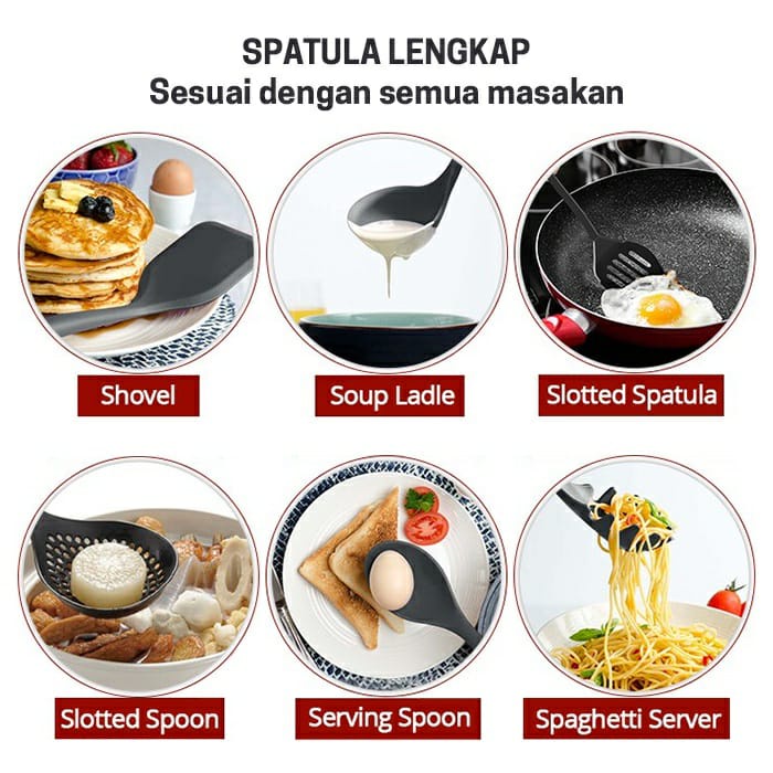 SPATULA  SET ISI 6 / SPATULA SUTIL ISI 6 / SET SPATULA ISI 6 / KITCHEN TOOLS SUTIL / SPATULA