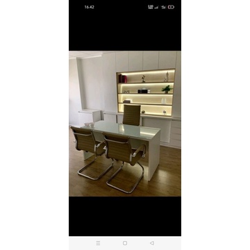 Meja kantor kayu jati mentahan