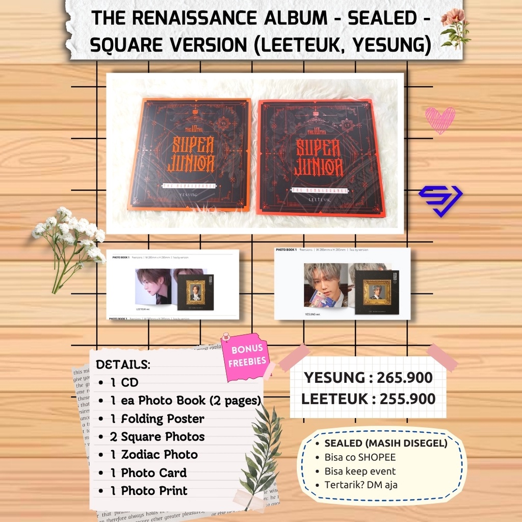 Album Super Junior The Renaissance Square Version Leeteuk Yesung SEALED SEGEL BNIB