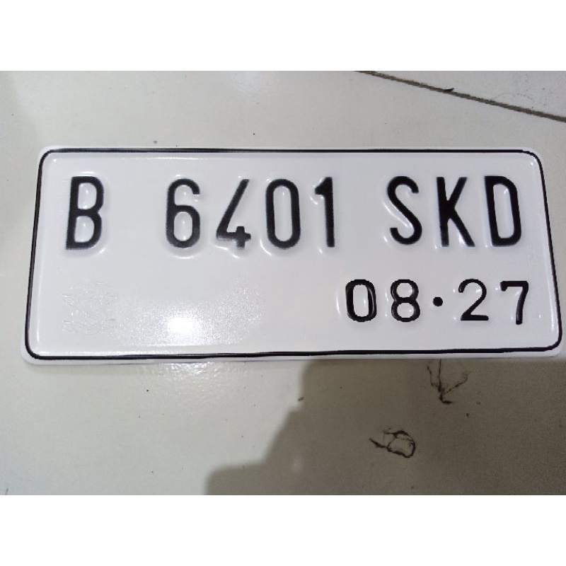 plat nomor motor Putih +LOGO (2plat)