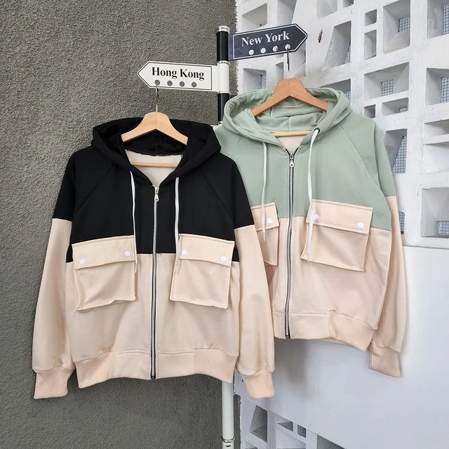 Two Tone Jacket Hoodie - Jaket Hoodie Unisex Kekinian