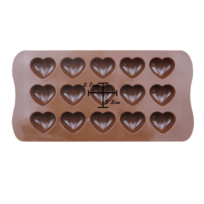 Cetakan Silikon Love Cinta Hati Heart Coklat Puding Es Jelly Fondant Silicone Mold Valentine