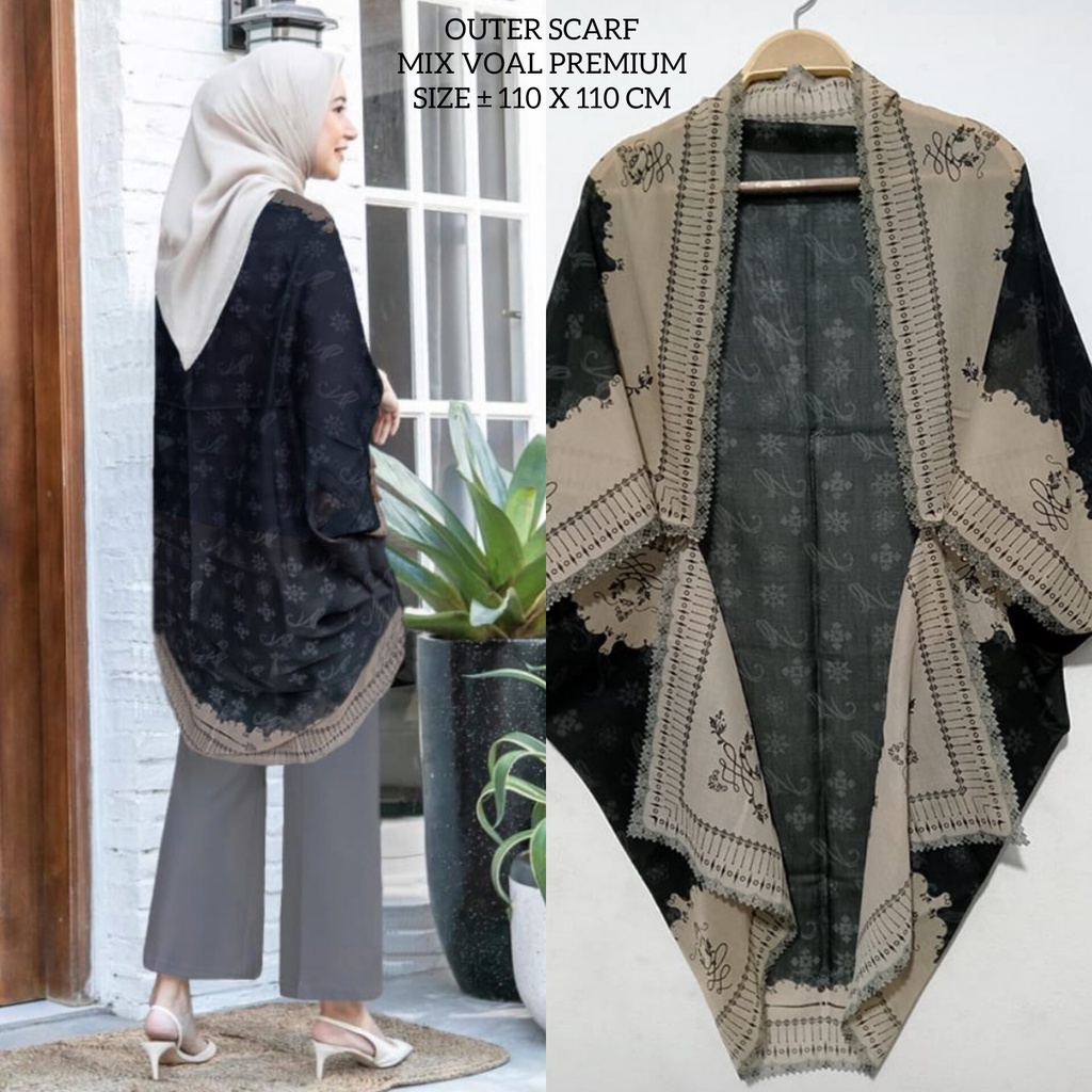 OUTER KEKINIAN SCRAFS KIMONO WANITA VOAL PREMIUM MOTIF TERBARU 2022