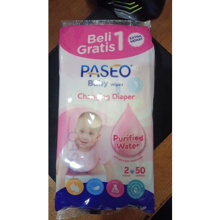 Tissue Basah paseo Baby wipes isi 2pcs