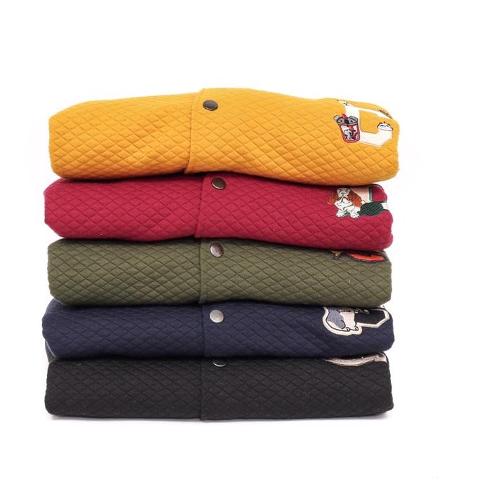 KNIT AMERICAN BASEBALL JACKET VARSITY | CROP OVERSIZED