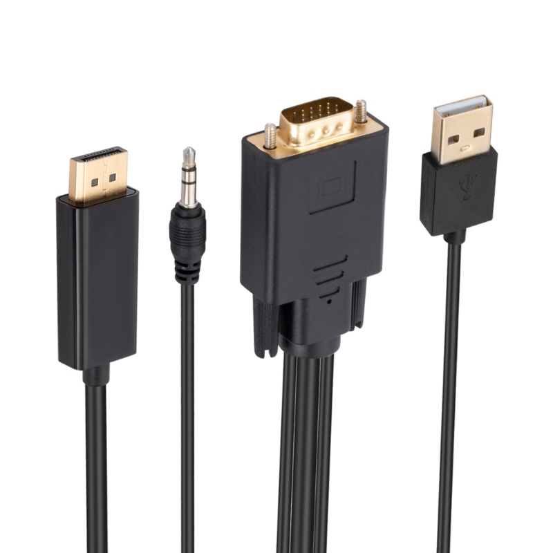 Adaptor Kabel Converter btsg VGA to DisplayPort (DP) Tahan Lama1080P Resolusi 60Hz