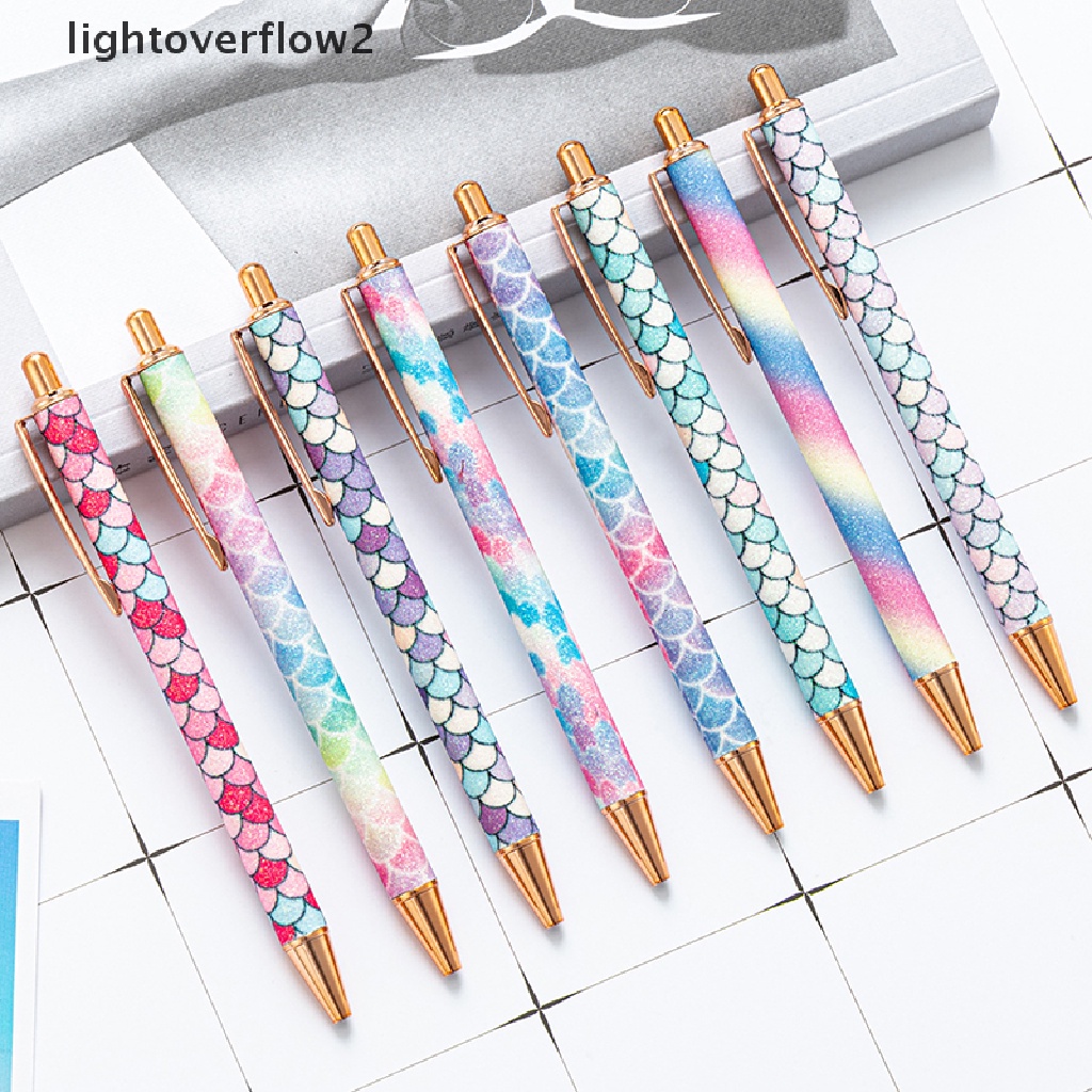 (lightoverflow2) 1pc Pulpen 1.0mm Dengan Hiasan Kristal Imitasi Untuk Kantor / Sekolah