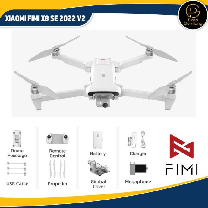 [ Promo ] Fimi X8 Se 2022 V2 Drone Gps 10Km 4K 48Mp 3-Axis Gimbal - Drone Kamera Dan Aksesoris