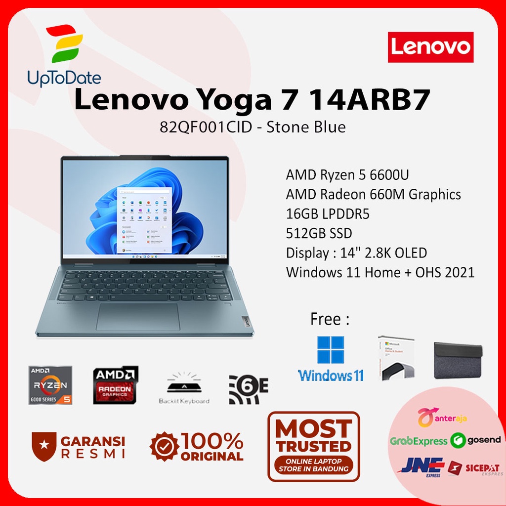 Lenovo Yoga 7 14ARB7 1CID Ryzen 5 6600U 16GB 512GB 14" W11+OHS2021