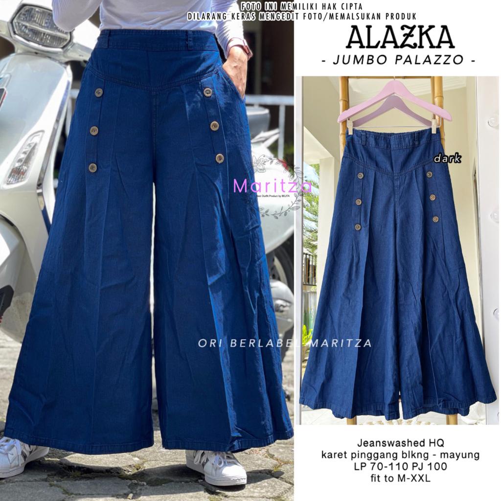CELANA JEANS KULOT JUMBO ORI KANCING BESI