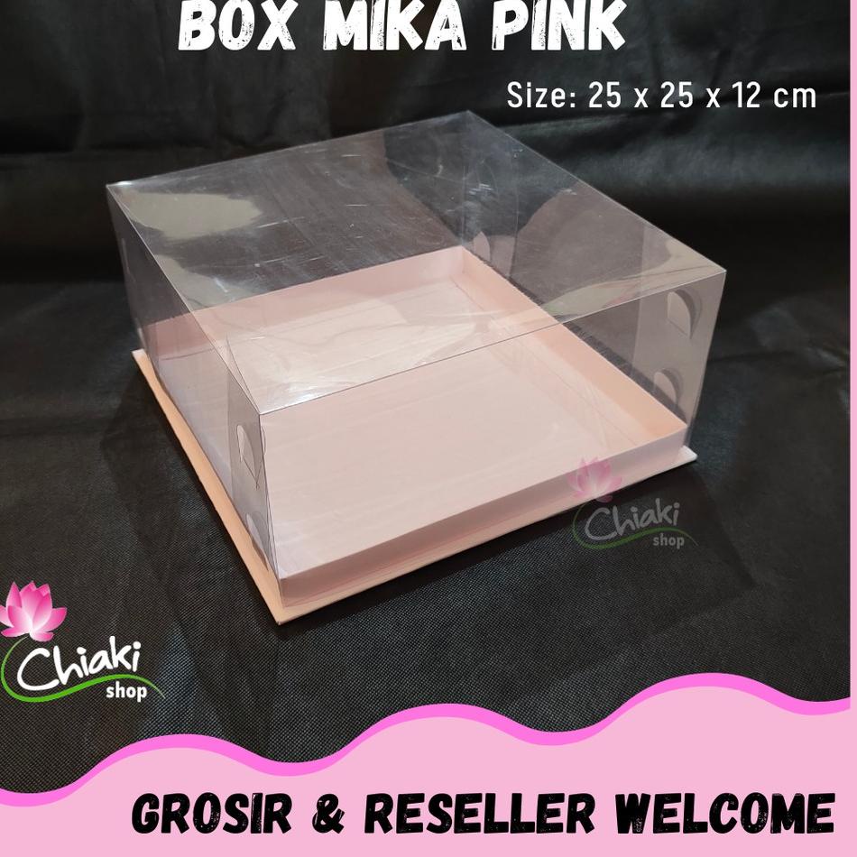 

xjco470 Box Mika PINK Uk 25 x 25 x T. 12 cm Cupcake isi 9 Cake Pudding Tart Dus Emas Karton Tebal CHIAKI ₢