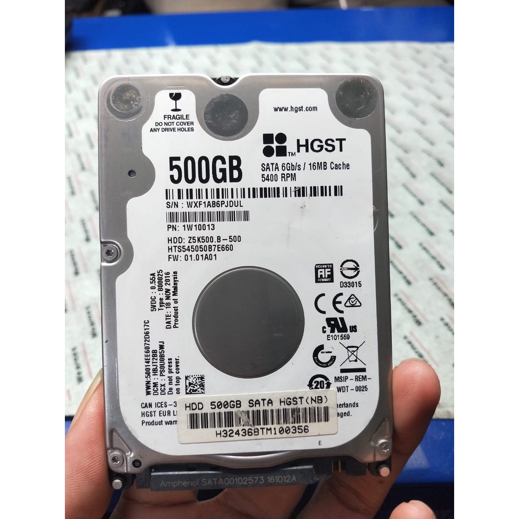 Hardisk Laptop 500GB SATA SLIM LIKE NEW BERGARANSI