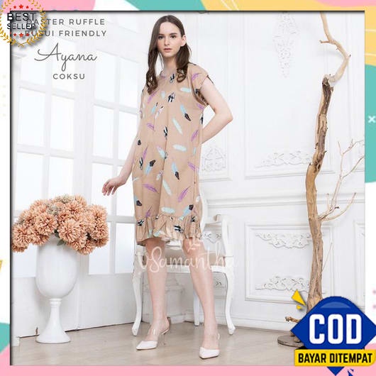 Daster Cod Baju Santai Daster Midi Terbaru 2022 Bumil Kekinian   Daster Viral Ruffle Rayon Mo
