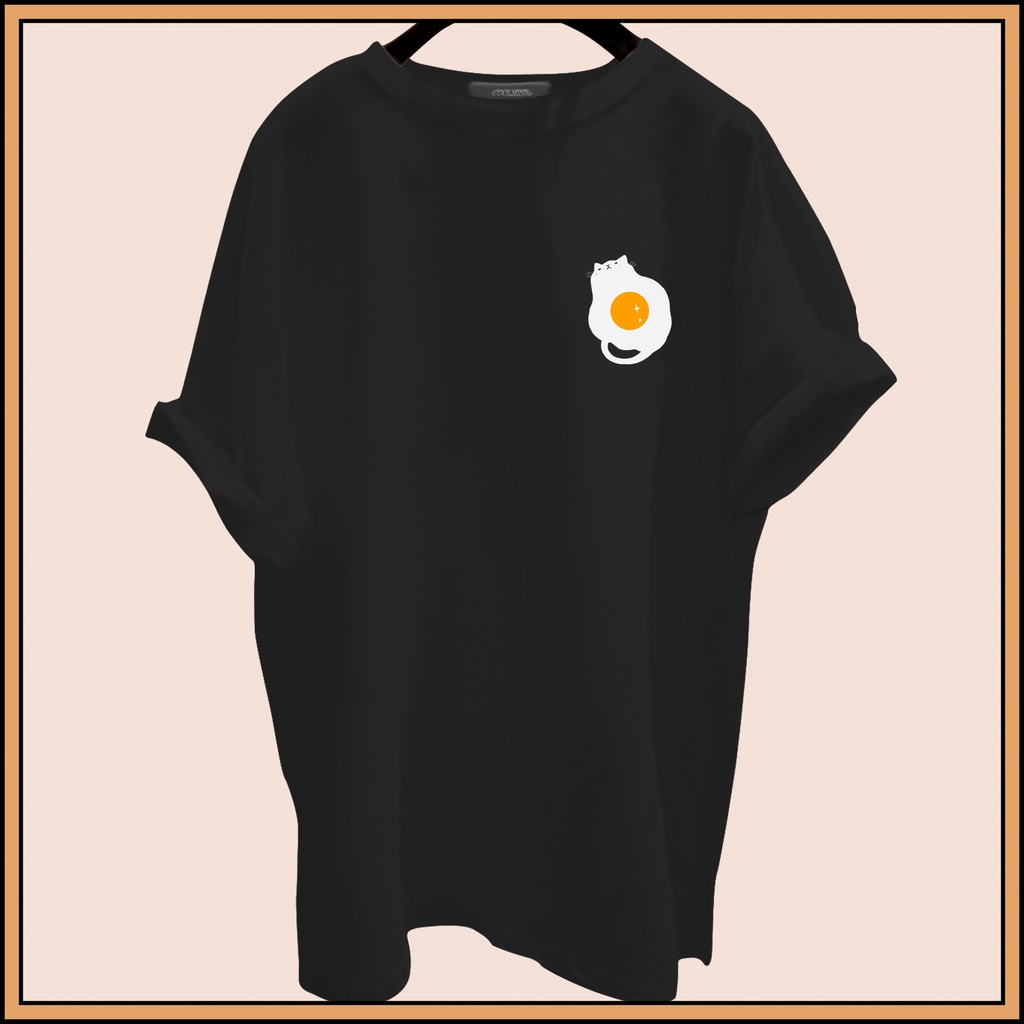 CALVIERO SHOP - BAJU KAOS ATASAN WANITA PRINT CAT EGG LOGO GALAXY PRINT