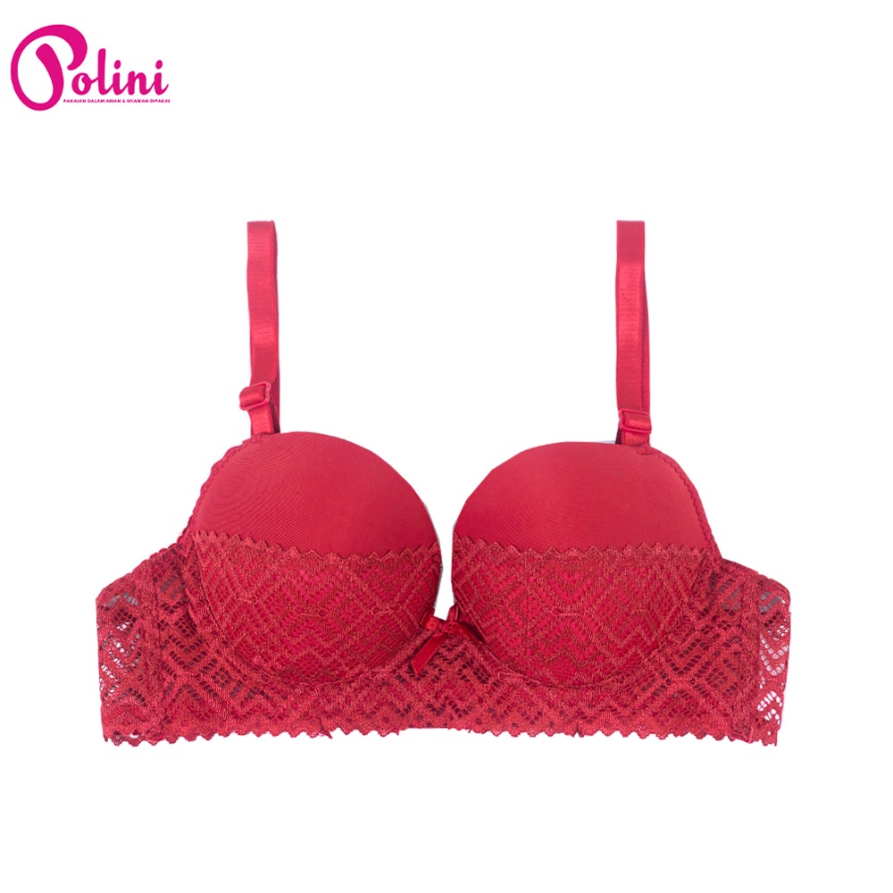 POLINI Bra Wanita Push Up Berkawat kait 3 Bra Motif G632