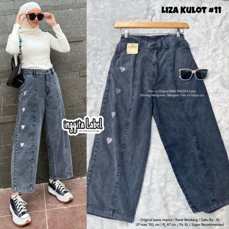 LIZA KULOT #11 BY INGGITA LABEL / CELANA KULOT JEANS WANITA MUSLIMAH / Kulot premium kekinian