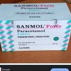 sanmol forte tablet 1 box isi 100 tablet / paracetamol 650 mg / obat panas murah