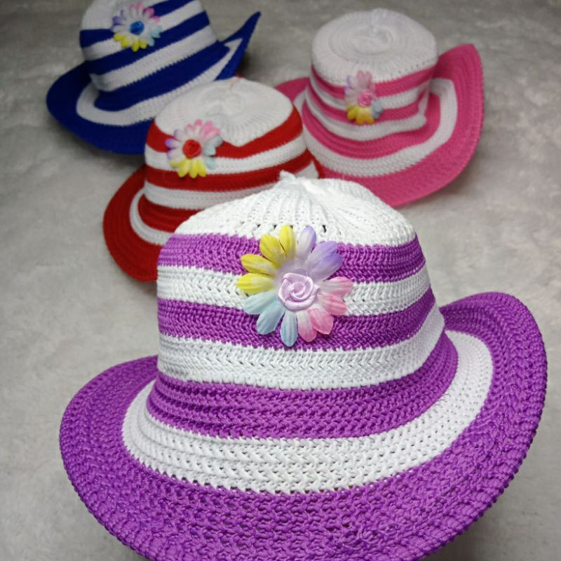 TOPI BUCKET ANAK TOPI PANTAI TOPI ANYAMAN RAJUT ANAK LUCU FASHION TOPI ANAK