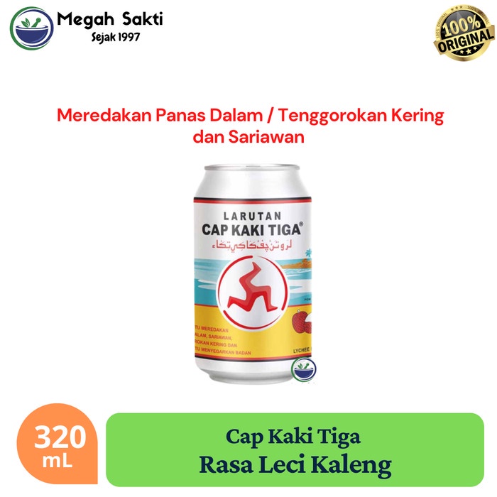 

MGS - Larutan Cap Kaki Tiga Rasa Leci Kaleng 320 ml - Pereda Panas dalam