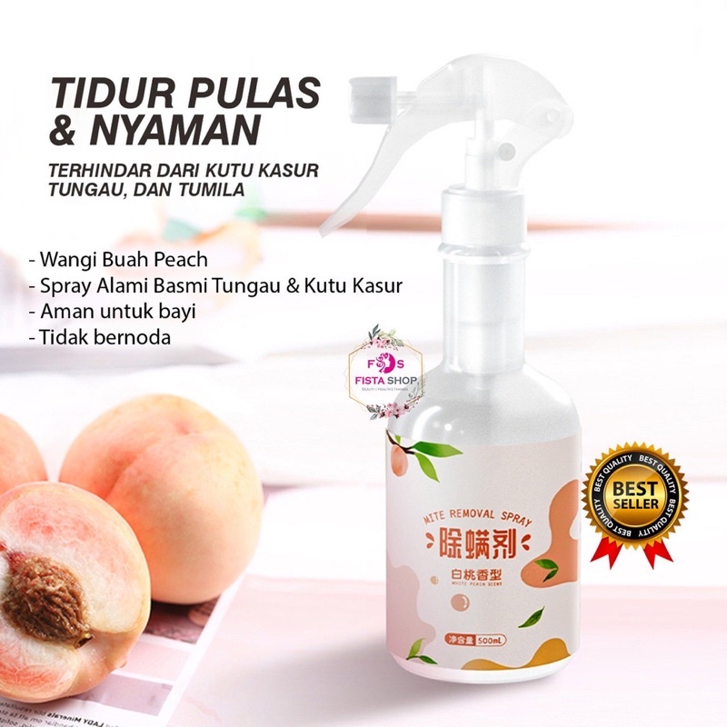 Lam Pure Anti Tungau kasur &amp; selimut Spray Wangi Buah Peach Anti Bakteri, Kuman &amp; Virus Aman Untuk Bayi 500ml Aroma Therapy fistashop