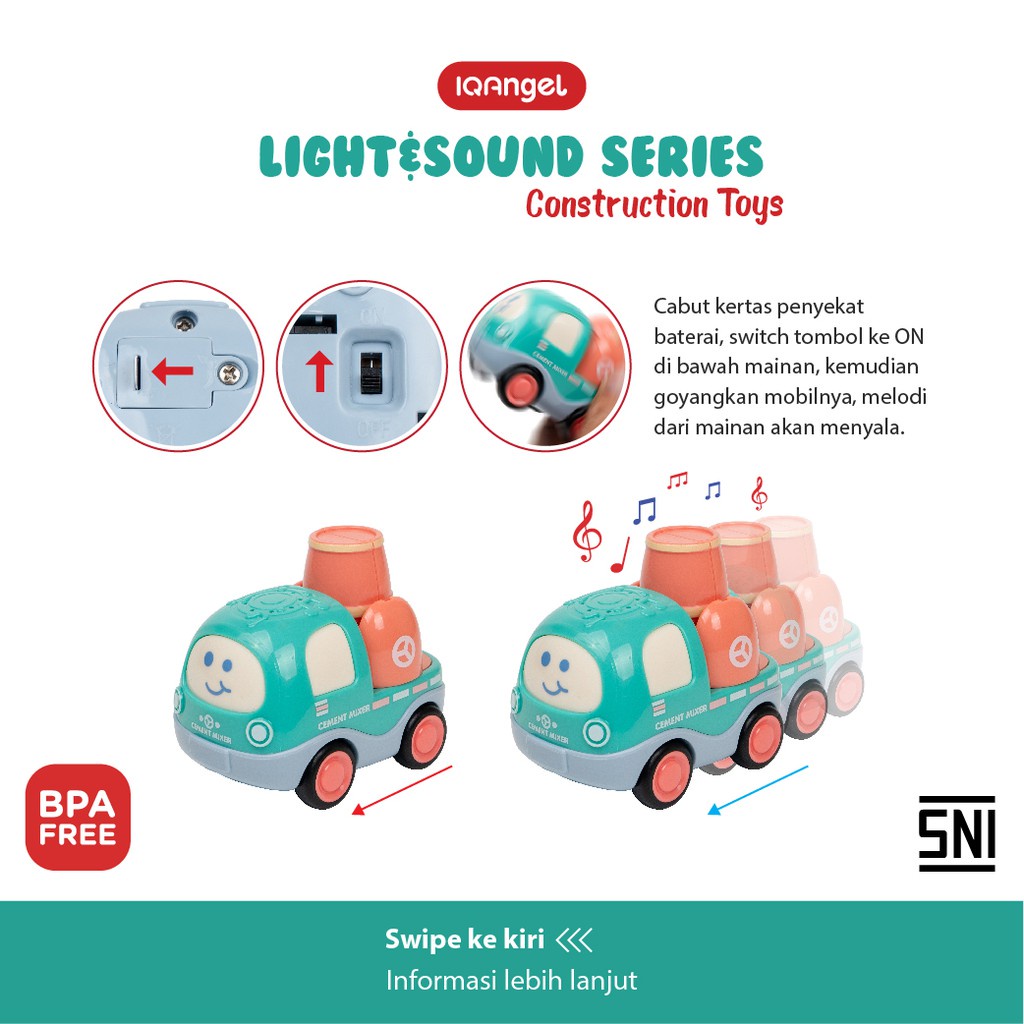 IQANGEL LIGHT &amp; SOUND CONSTRUCTION TRUCK TOYS / IQMS1029-1