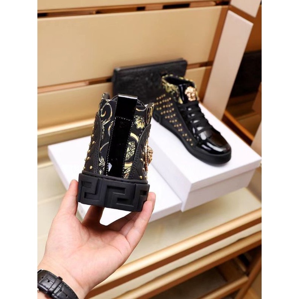 sepatu boot pria vers4ce sneaker high top cowok men shoes hitam terlaris P1SHOES