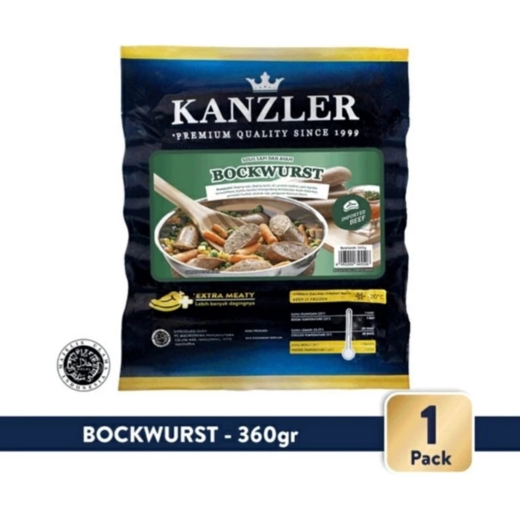 

Kanzler Bockwurst/Sosis Sapi dan Ayam 360gr
