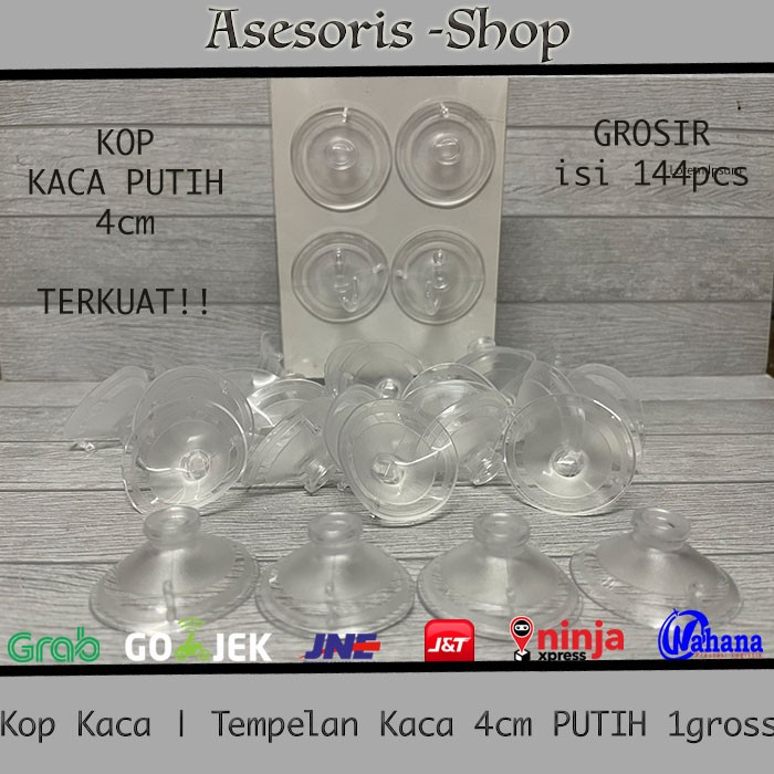 

Termurah Tempelen Kaca/ Kop Kaca Putih 4Cm 1Gross -Terkuat