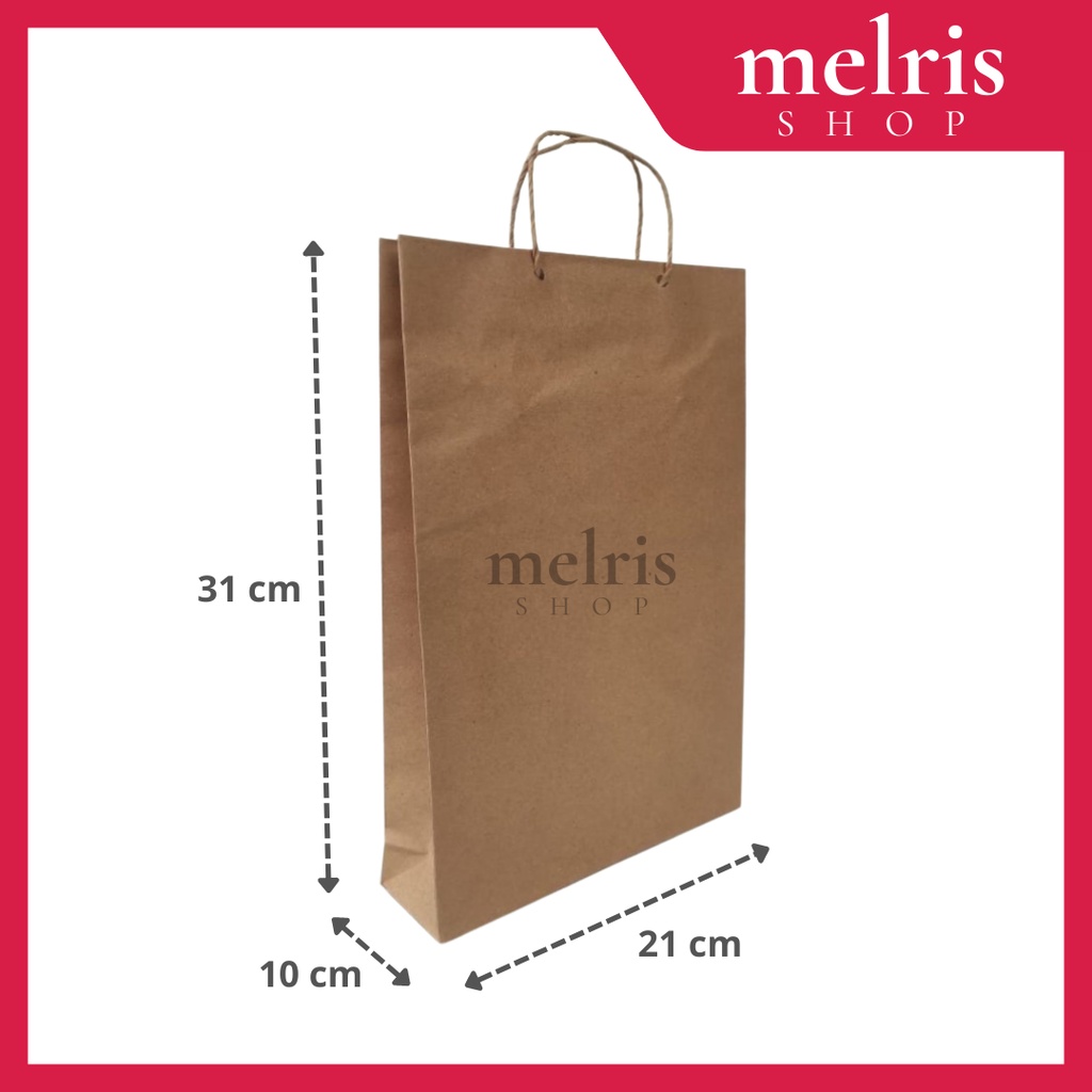 

Paper Bag 21x10x31 / Tas Kertas Polos / Shopping Bag Kertas / Paper Bag Kraft Coklat Polos