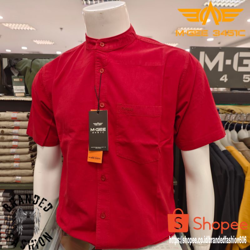 MGEE KEMEJA LENGAN PENDEK PEACE RED 2