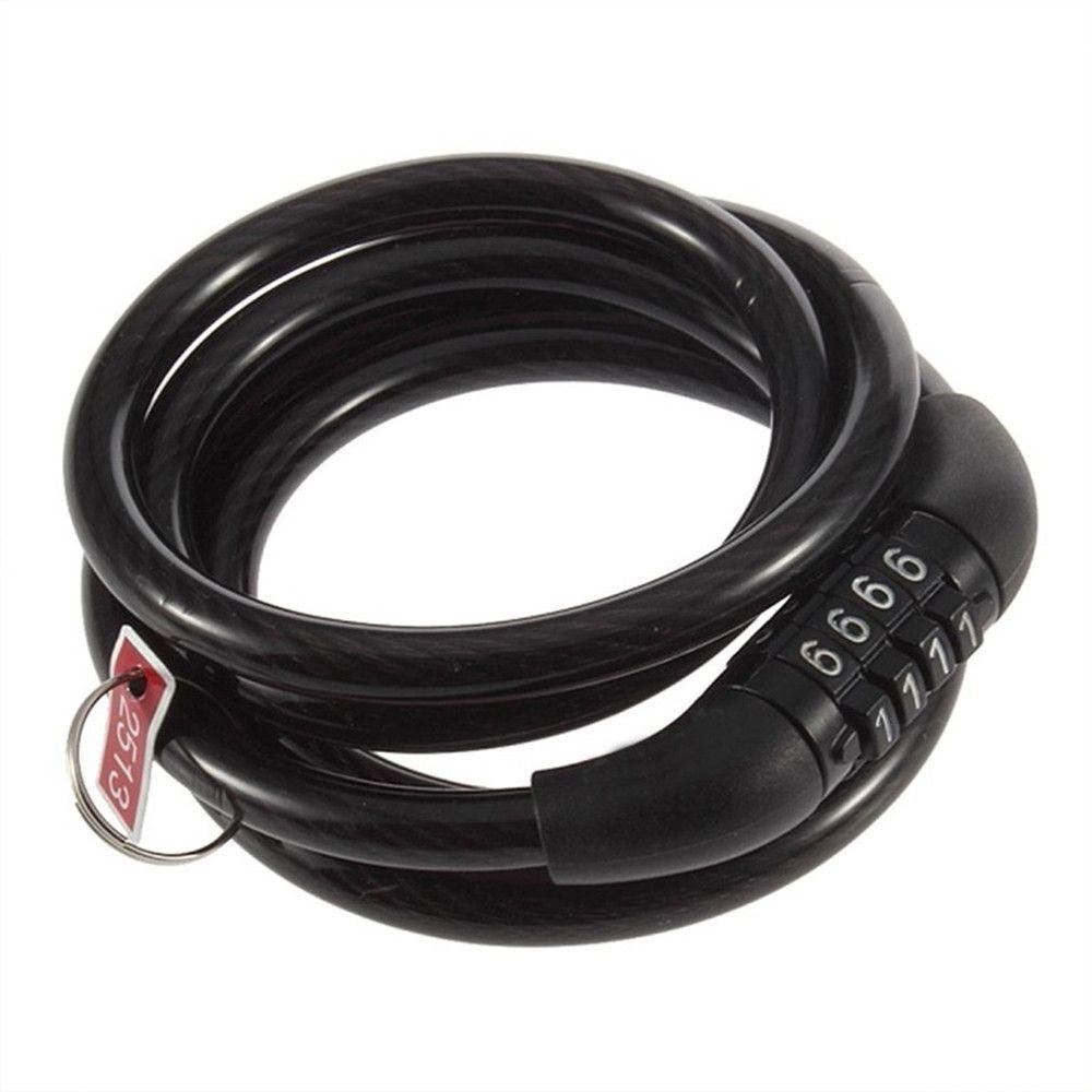 Lanfy Kunci Sepeda Panjang Resettable Steel Spiral Cable Heavy Bicycle Lock Security