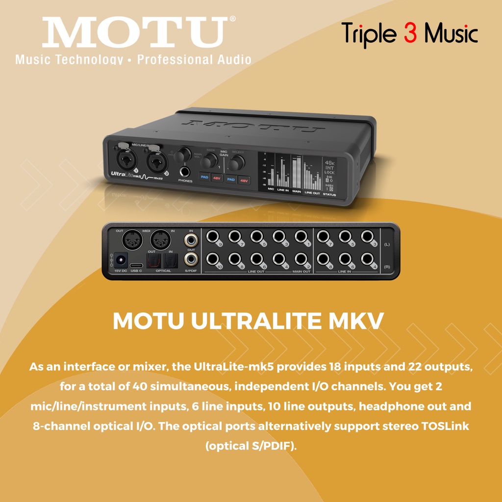 MOTU UltraLite mk5 18x22 USB Soundcard Sequencer