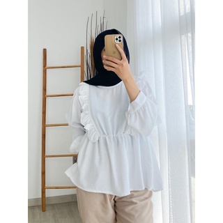 Heoci Blouse Atasan Blus Wanita Lengan Panjang Pakaian Kasual Cewek Ootd Premium