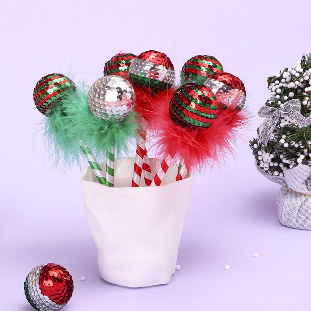 Preva 2PCS/Set Pena Gel Natal Hadiah Kreatif Warna Ganda Kantor Sekolah Pena Netral