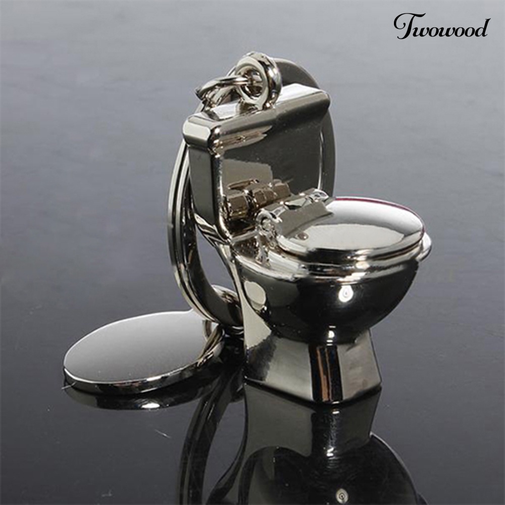 Twowood Gantungan Kunci Bentuk Toilet 3D Ukuran Mini