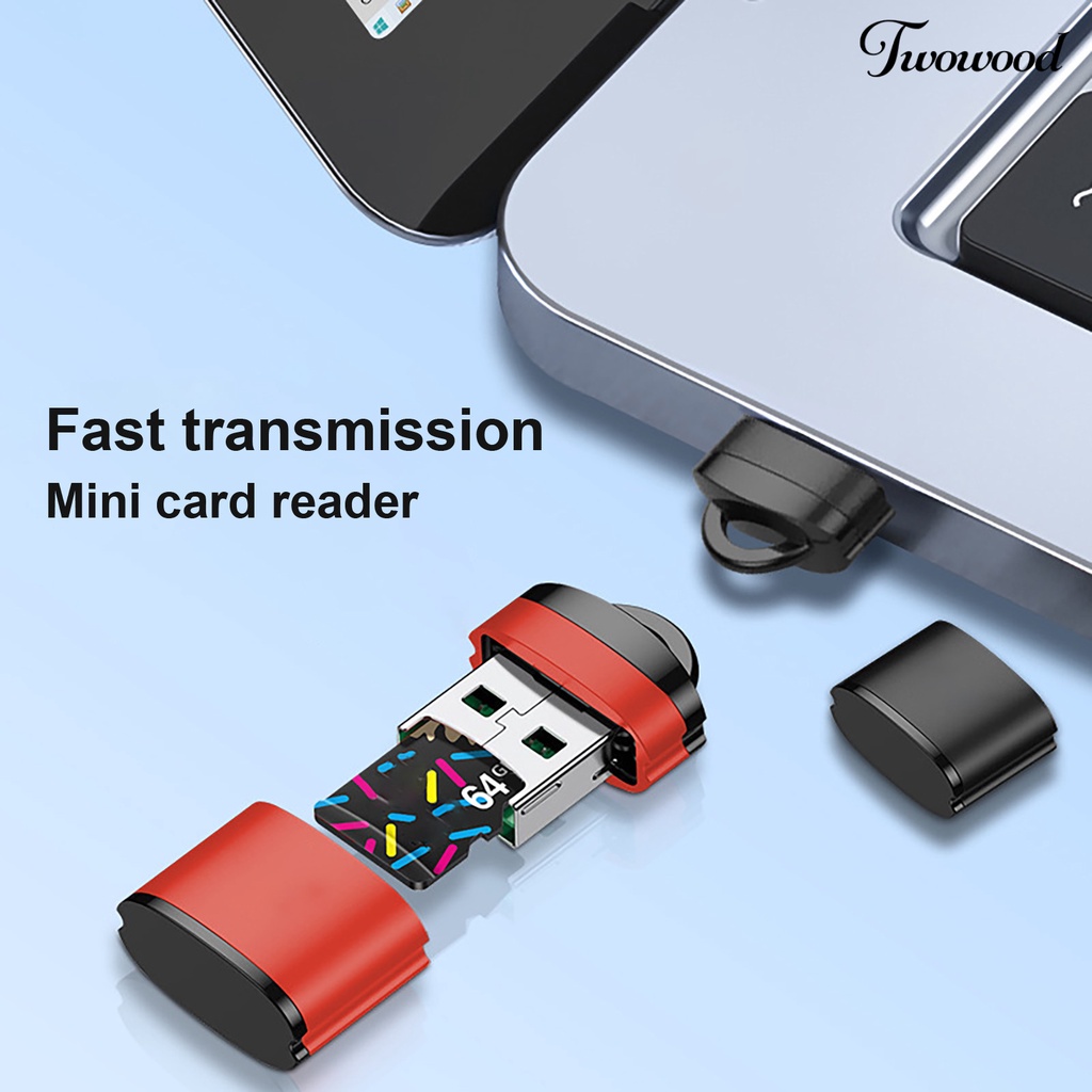 Twowood Card Reader USB Mini Portable Transmisi Kecepatan Tinggi Untuk Komputer