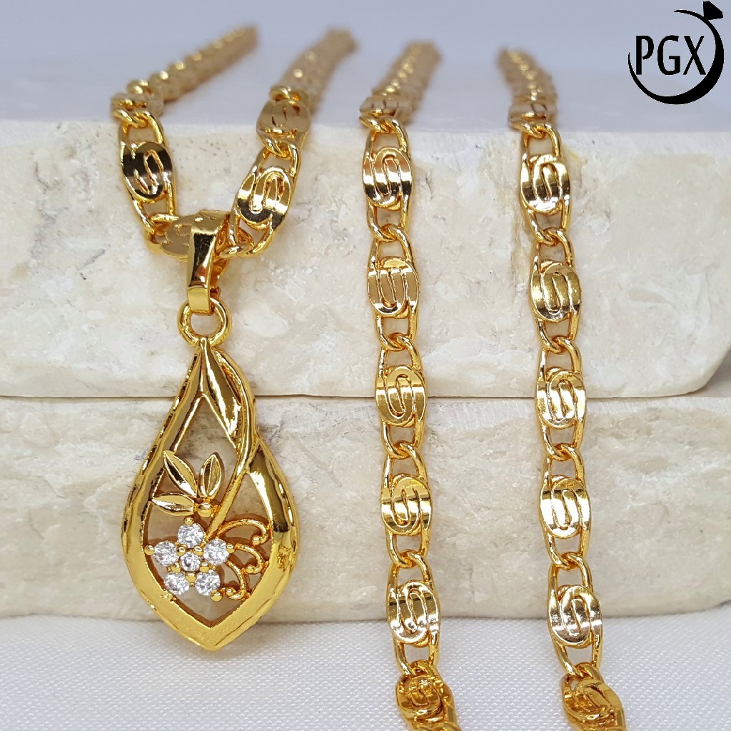 PGX Kalung Wanita Xuping Aksesoris Fashion Perhiasan Lapis Emas XD160