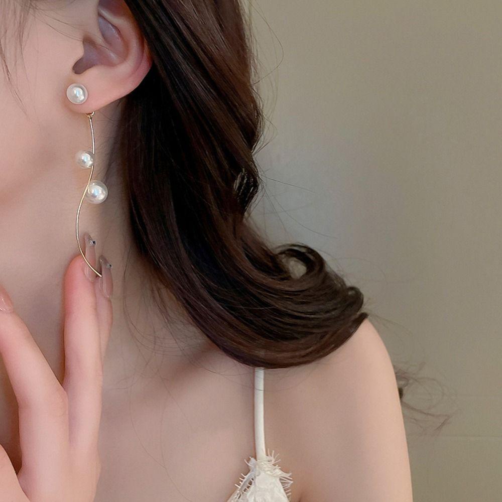 Mxbeauty Wanita Menjuntai Anting Sederhana Vintage Hadiah Pacar Berlian Imitasi Paduan Tembaga Lady Fashion Hoop Earrings