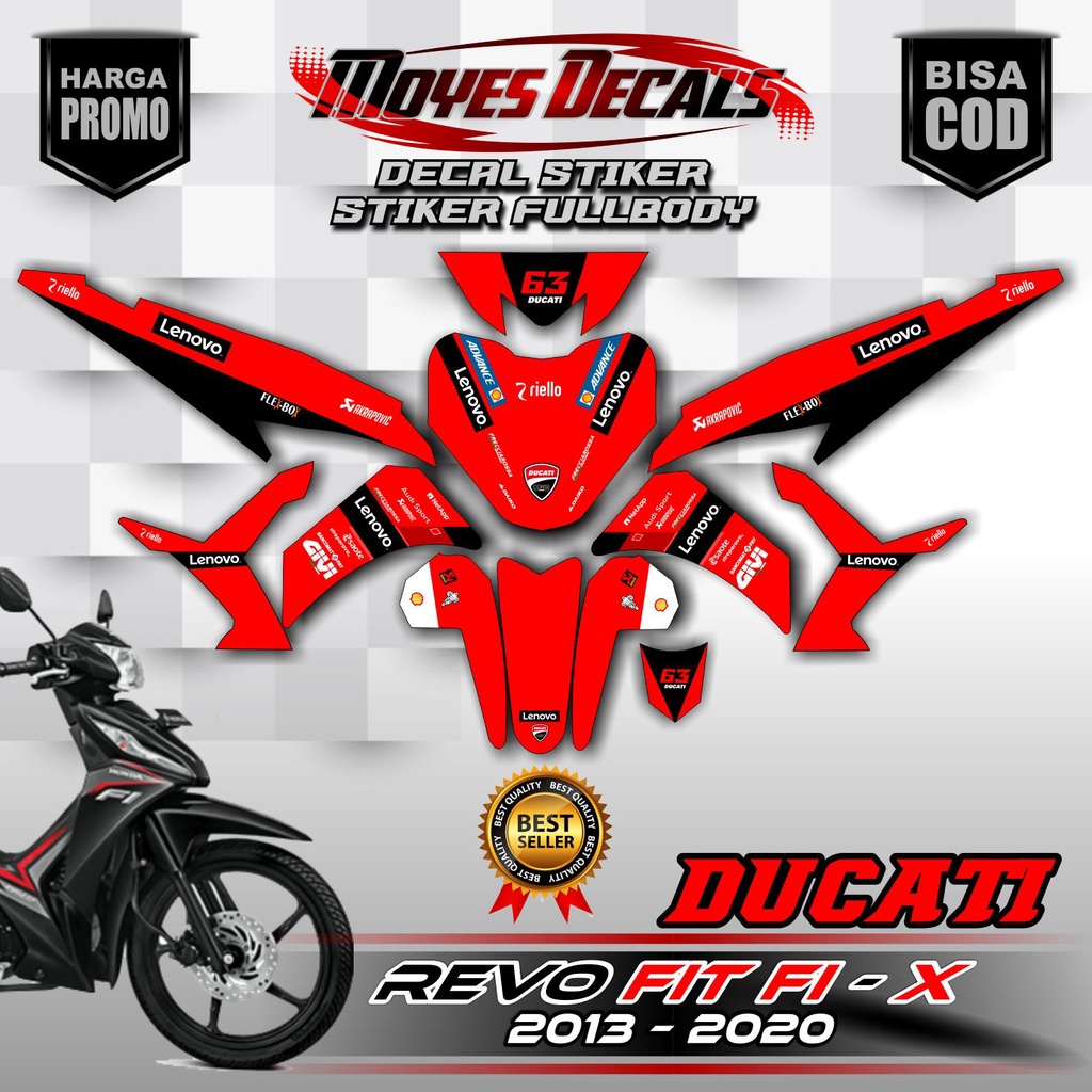 bisa cod stiker revo decal stiker motor revo fit fi. // revo x stiker motor revo fit fi full body. s