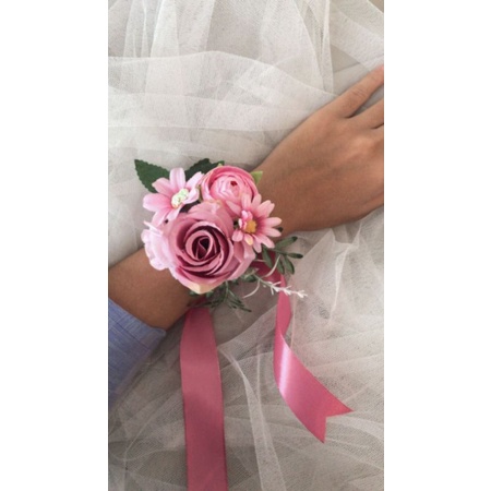 Gelang Bunga Korsase Corsage Boutonniere Bridesmaid Groomsmen Pengantin