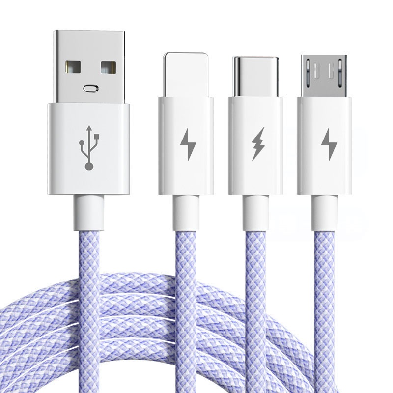 3 In 1 Kabel Data / Charger Usb Tipe C 66W Super Fast Charging Untuk Android