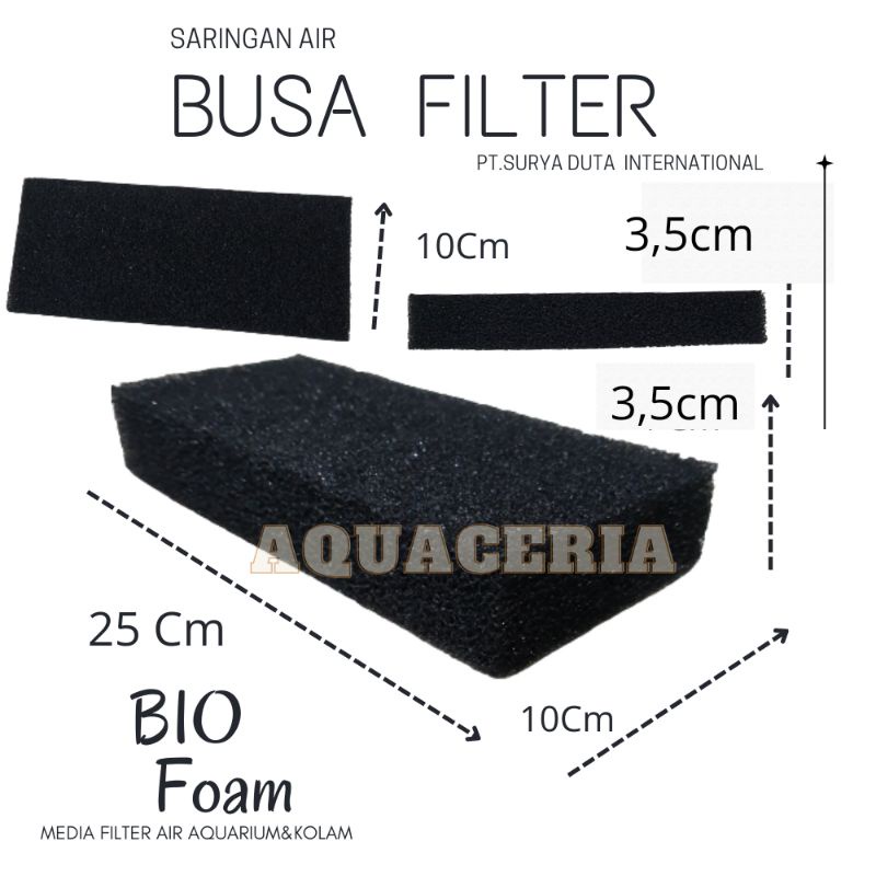 Busa media filter Aquarium kolam Biofoam(lokal) 25x10x3,5cm media saringan air bisa dibilas